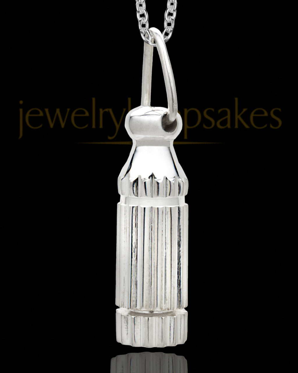 Men's Grand Silver Plated Cylinder Keepsake Pendant
