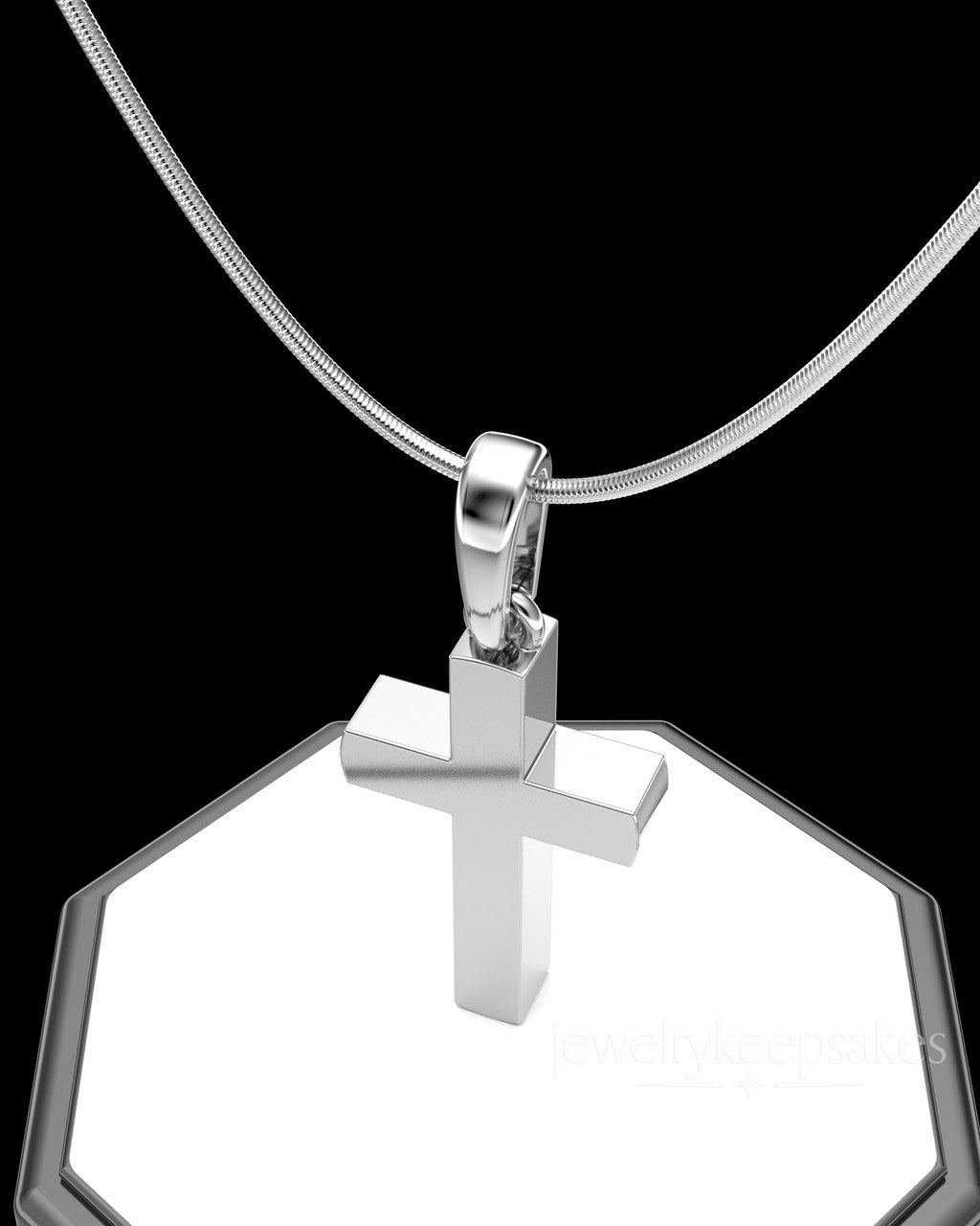 Sterling Silver Memorable Cross Permanently Sealed Waterproof Cremation Pendant