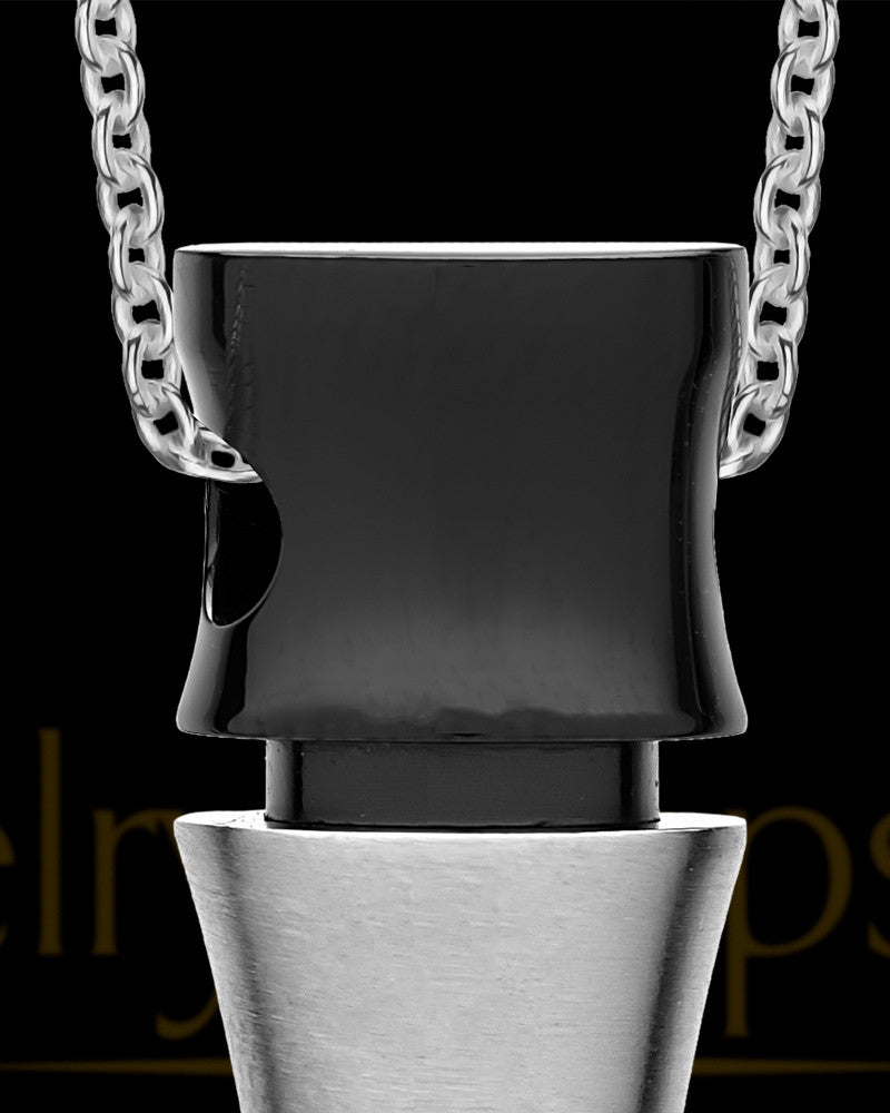 Stainless Black Men's Mighty Cylinder Urn Jewelry