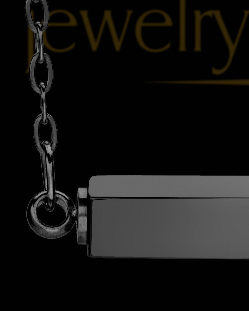 Black Finish Elegant Bar Stainless Steel Cremation Pendant