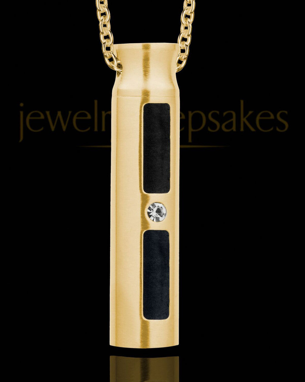 Men's Gold Plated Cylinder Urn Pendant Necklace For Ashes