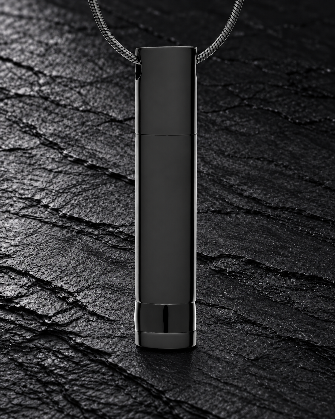 Personalized Black Cylinder Urn For Ashes With Engraving