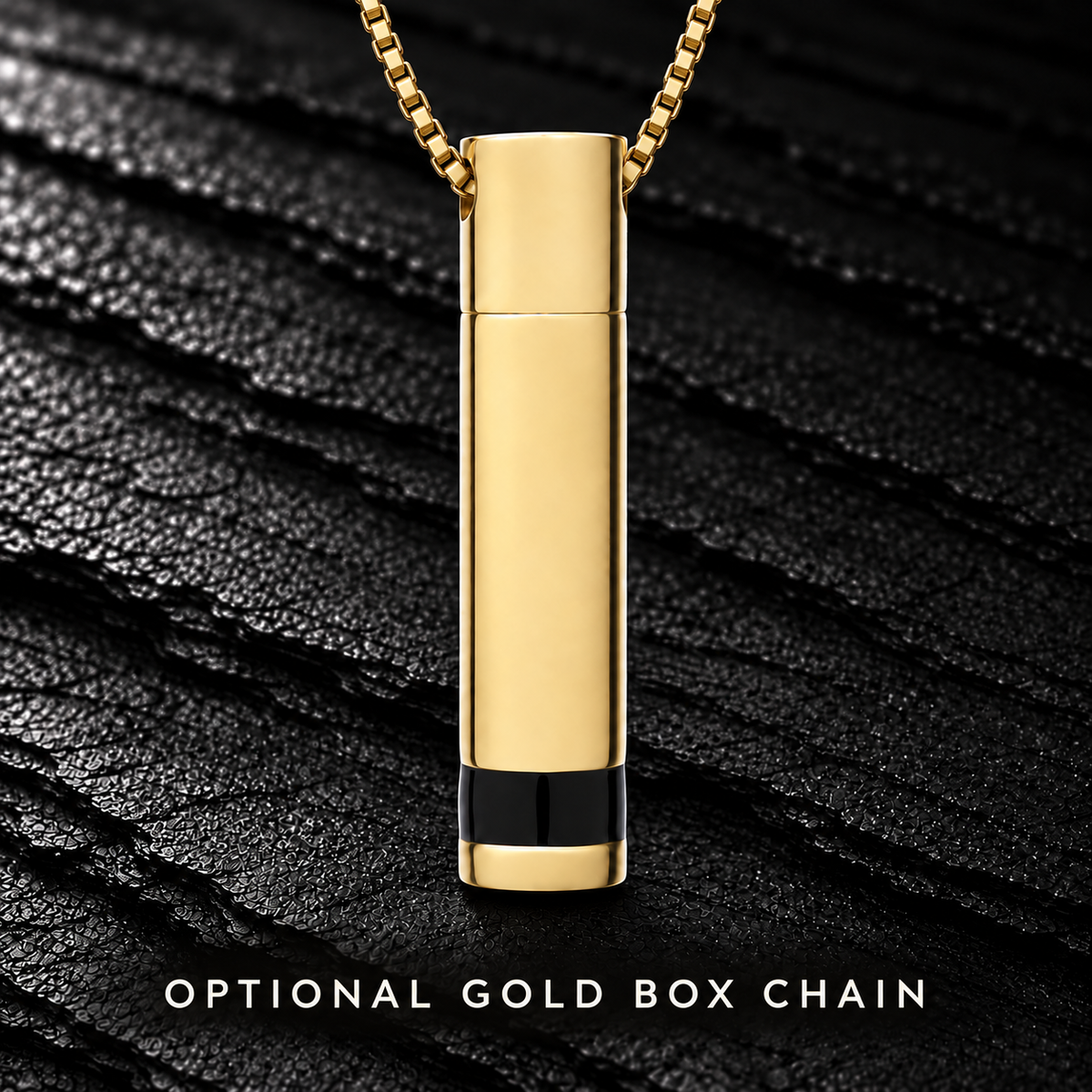 Men's Gold Plated Courageous Cylinder Cremation Pendant