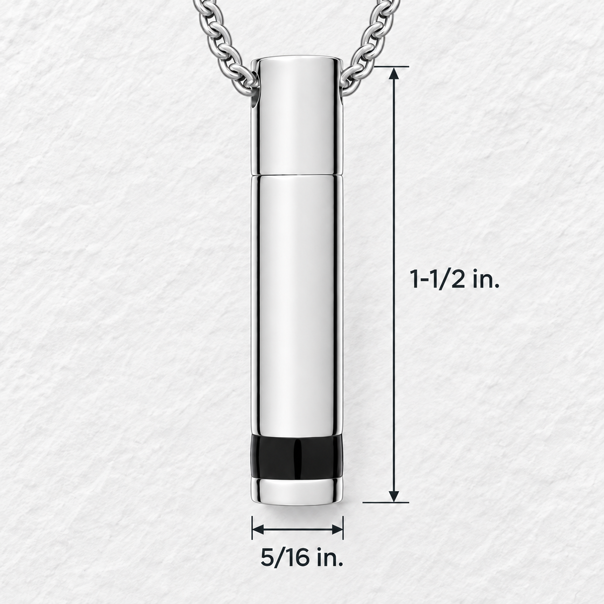 Men's Stainless Courageous Cylinder Cremation Pendant