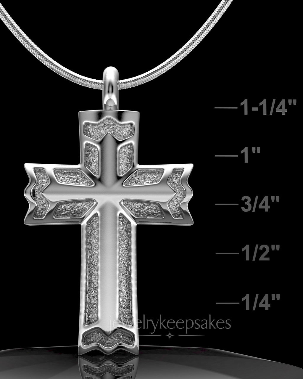 Solid 14k White Gold Permanently Sealed Waterproof Jewelry Elysian Cross