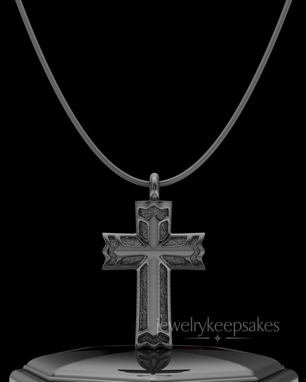 Black Plated Sterling Permanently Sealed Waterproof Jewelry Elysian Cross