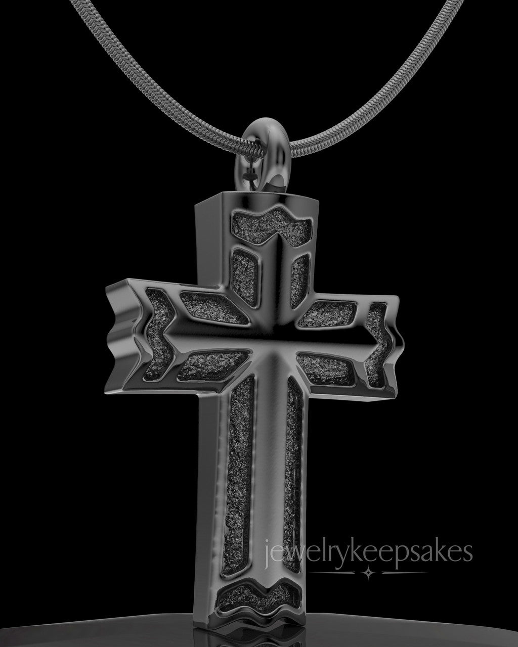 Black Plated Sterling Permanently Sealed Waterproof Jewelry Elysian Cross
