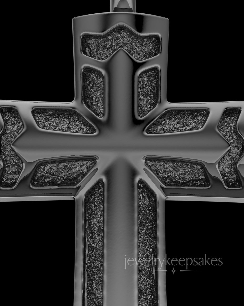 Black Plated Sterling Permanently Sealed Waterproof Jewelry Elysian Cross