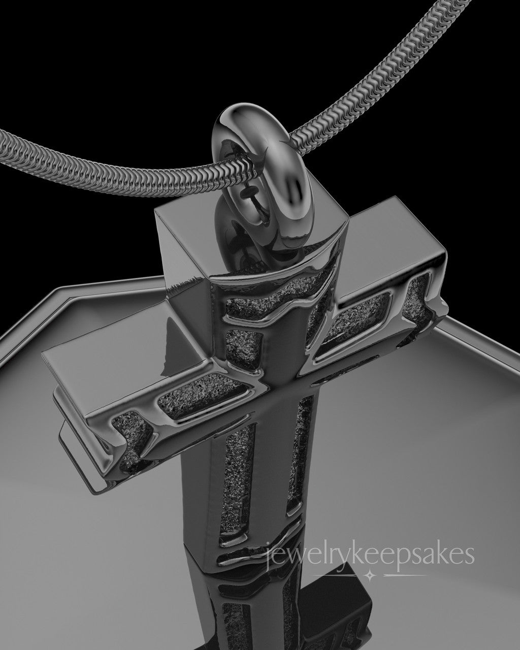 Black Plated Sterling Permanently Sealed Waterproof Jewelry Elysian Cross