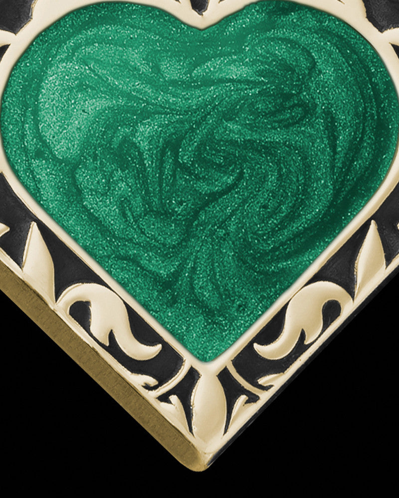 Burning Heart Gold with Olive Ash Jewelry