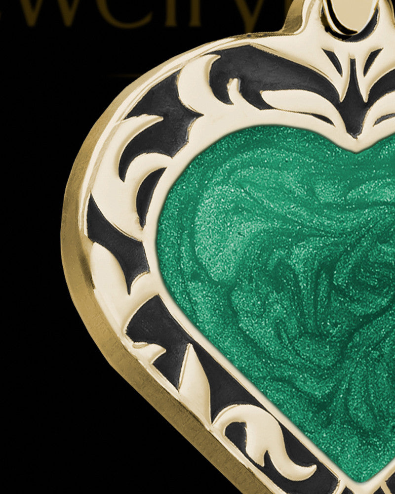 Burning Heart Gold with Olive Ash Jewelry