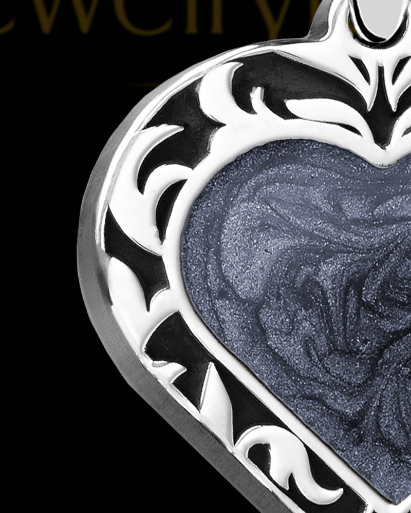 Paradise Heart Silver with Graphite Ash Jewelry