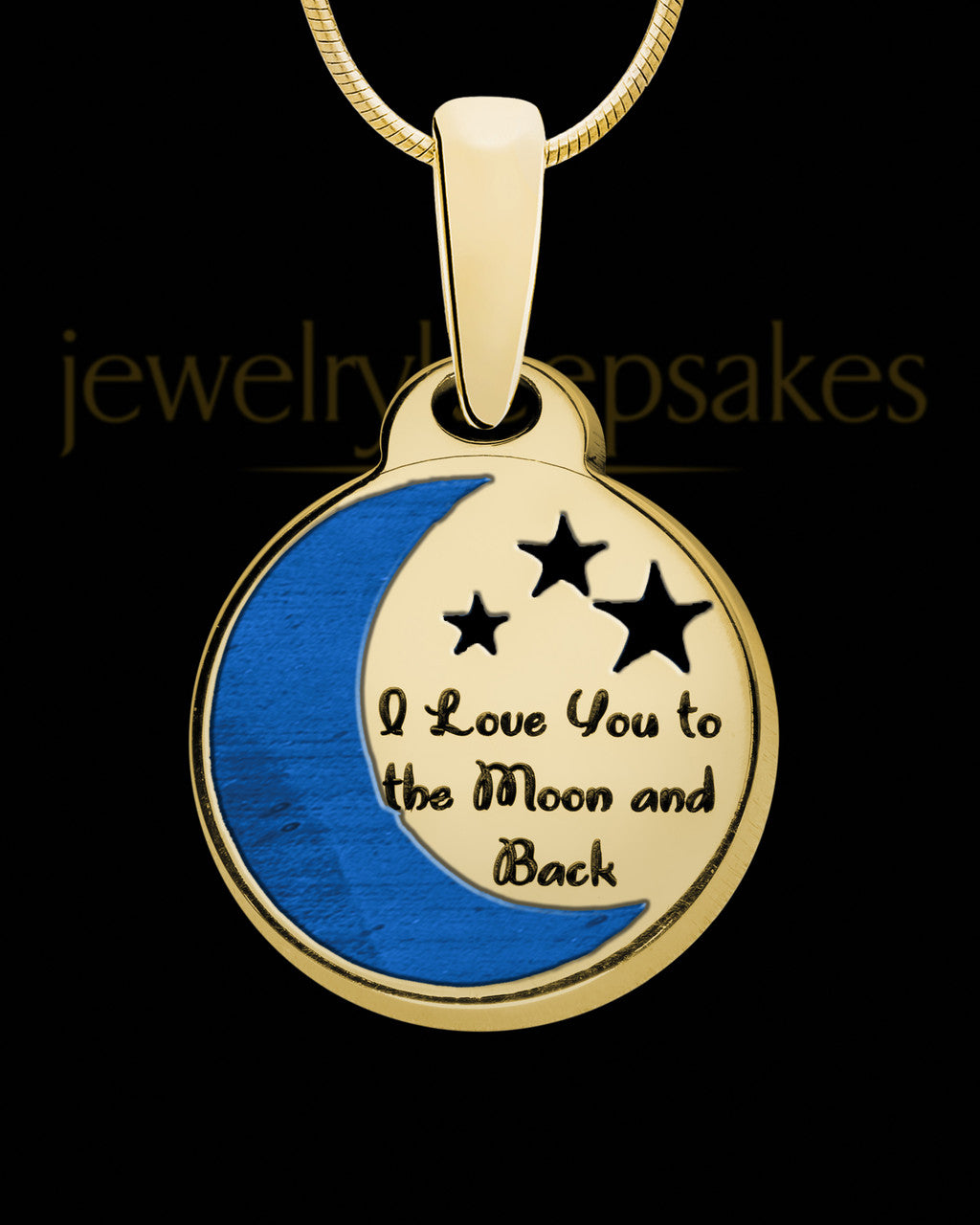 Moon and Back Gold Plated Ash Jewelry