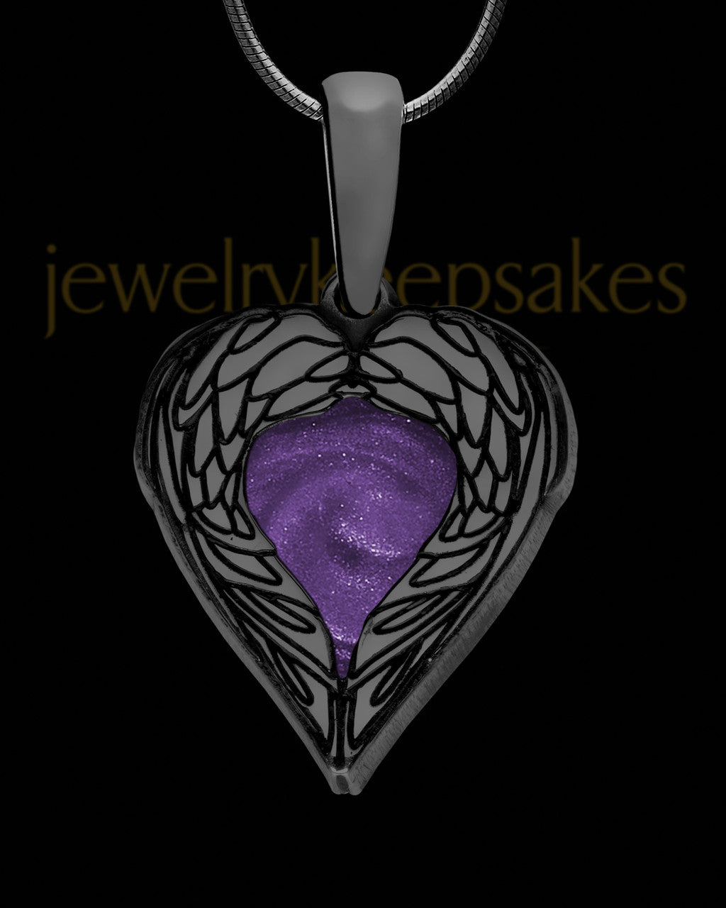 Heart In Flight Black Finish Ash Jewelry