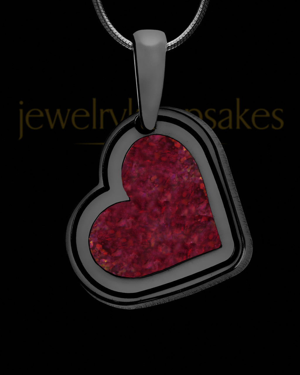 Chaucer Side Heart Black Finish Ash Jewelry