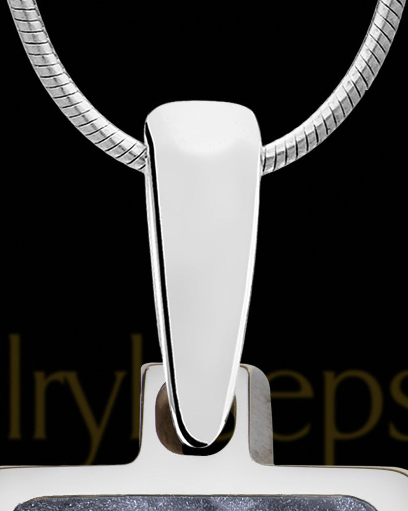 Solid 14K White Gold Arbor HIlls Rectangle Ash Jewelry