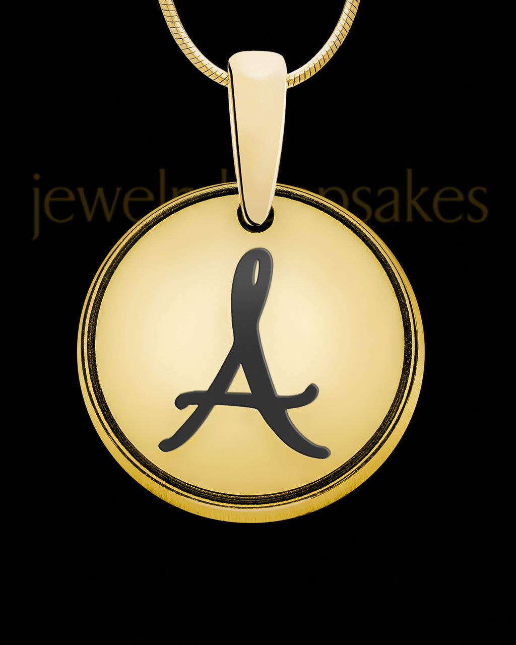 Romano Round Initial Gold Plated Ash Jewelry