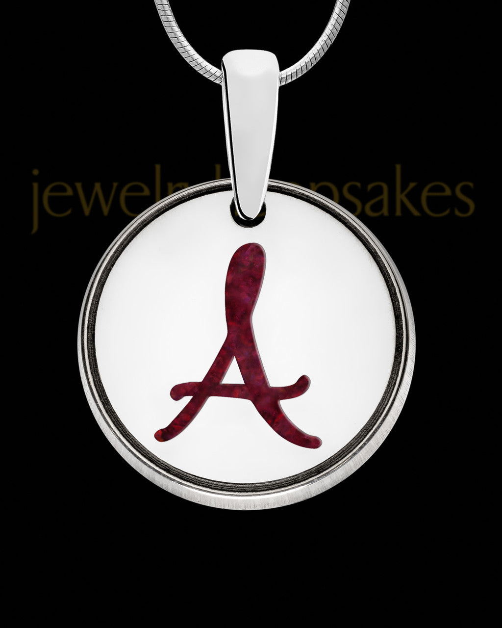 Solid 14K White Gold Liberty Round Initial Ash Jewelry