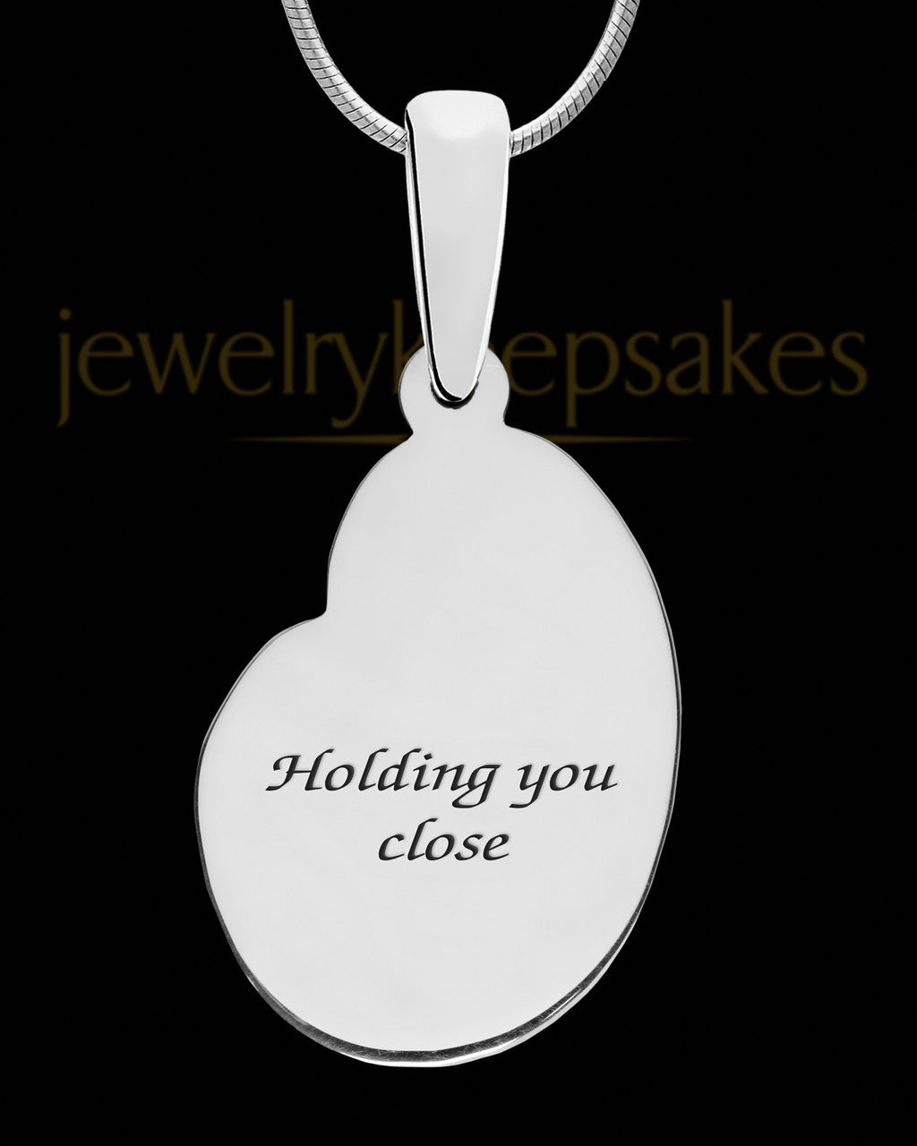 Solid 14K White Gold Together Forever Silver with Black Blaze Opal Ash Jewelry