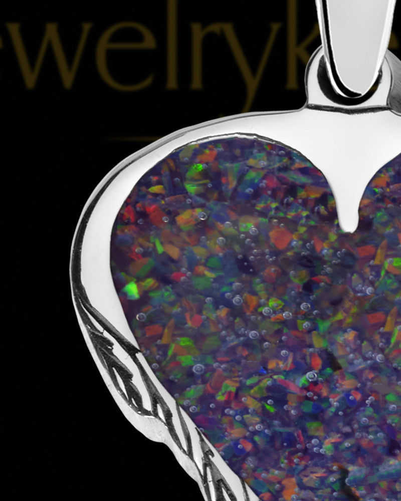Silver Fox Heart Silver Ash Jewelry