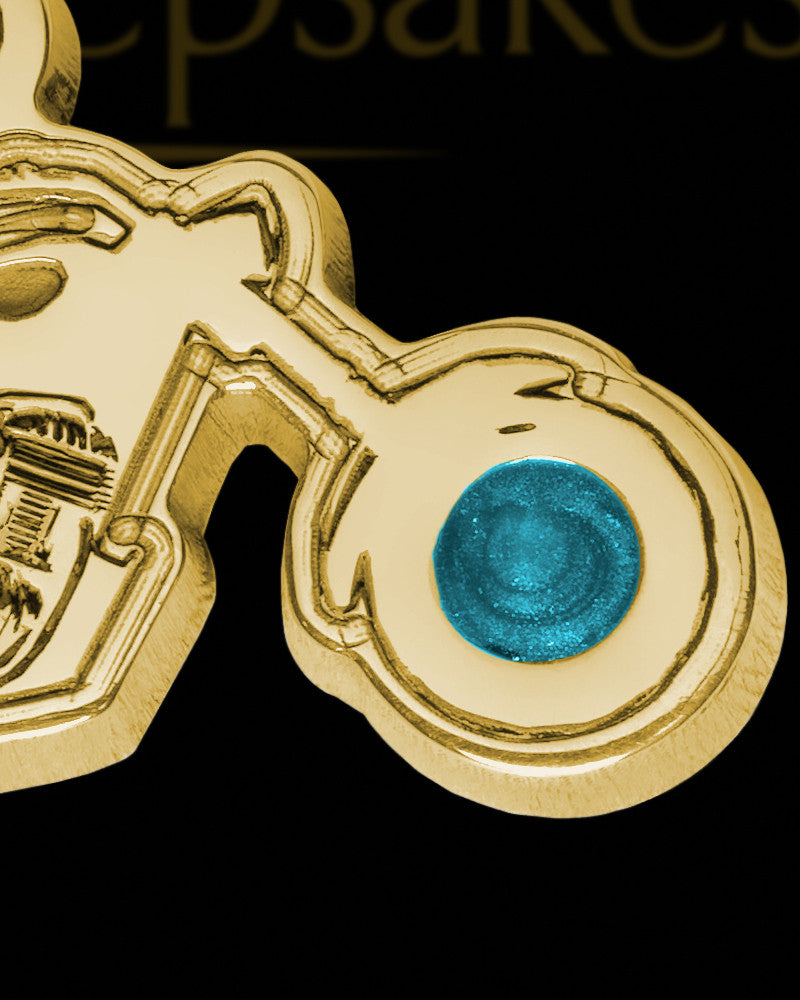 Solid 14K Gold Eternal Highway with Teal Ash Jewelry