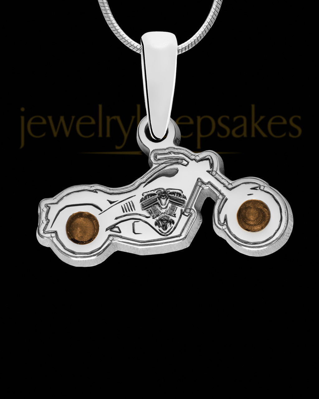 Solid 14K White Gold Eternal Highway with Coffee Ash Jewelry