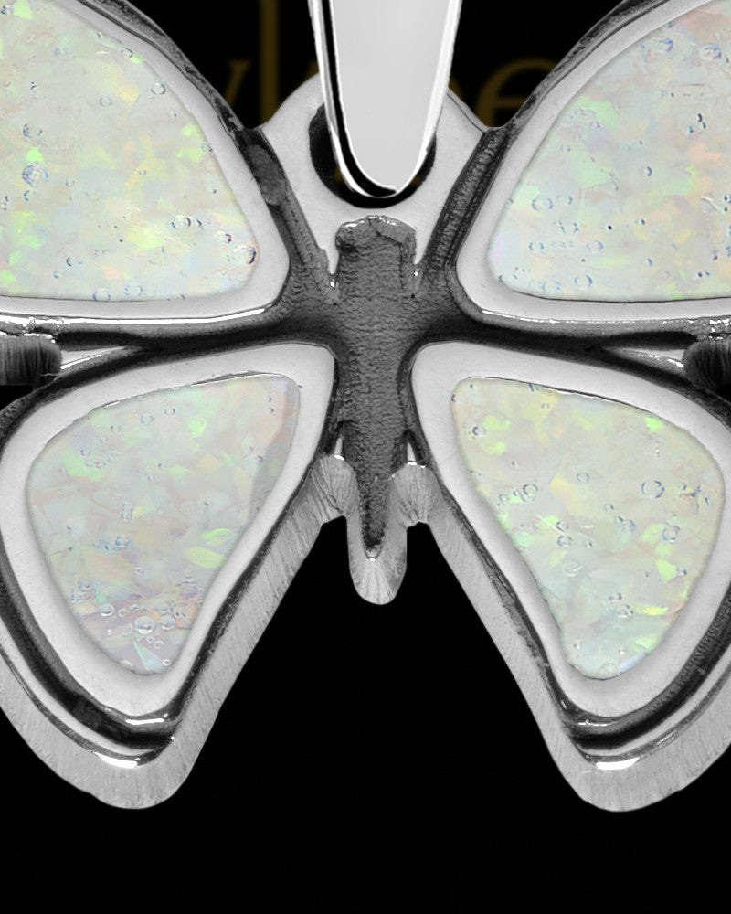 Solid 14K White Gold Baronne Butterfly Ash Jewelry