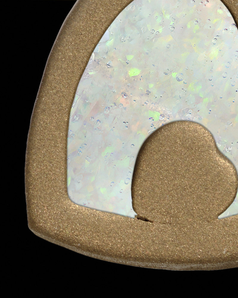 Heart Within Bronze Finish with Crushed Linen Opal Ash Jewelry