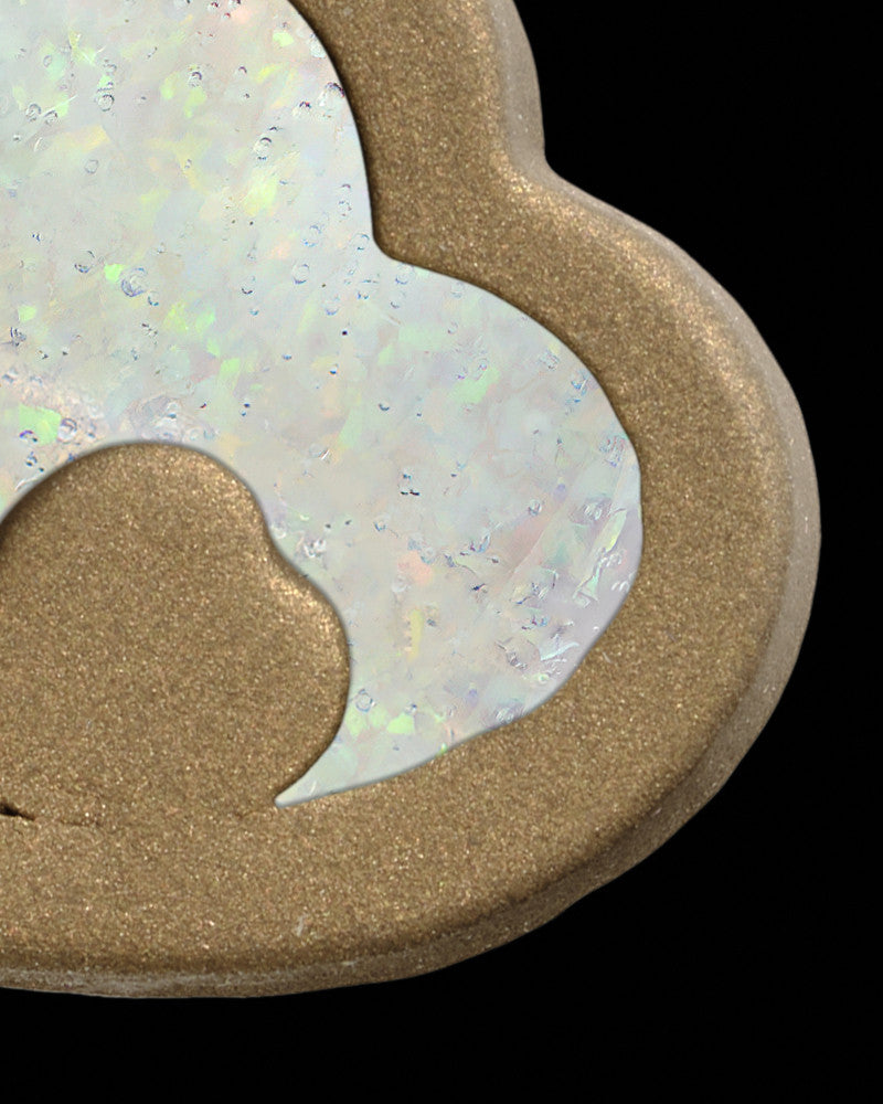 Heart Within Bronze Finish with Crushed Linen Opal Ash Jewelry