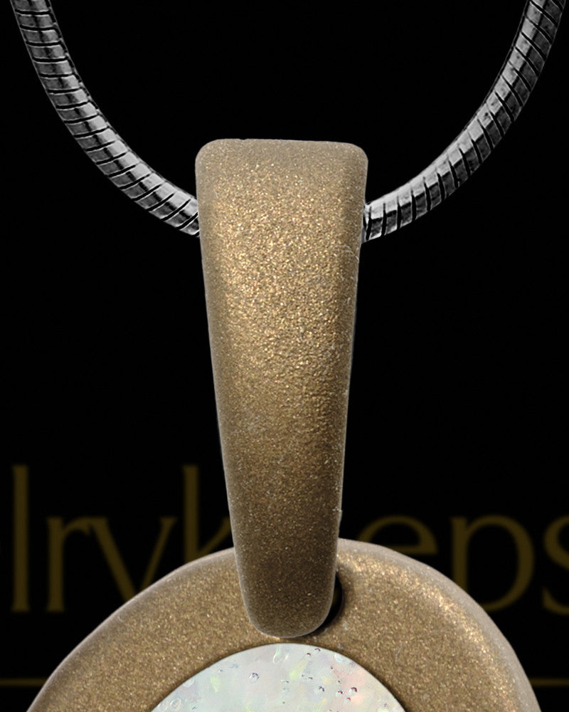 Heart Within Bronze Finish with Crushed Linen Opal Ash Jewelry
