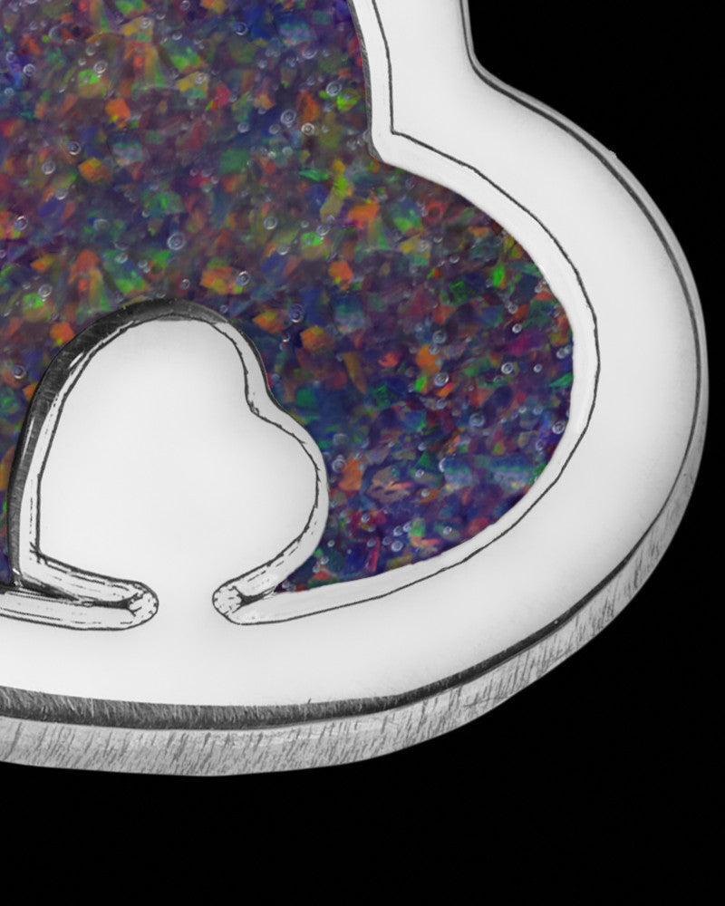 Heart Within Silver with Black Blaze Opal Ash Jewelry