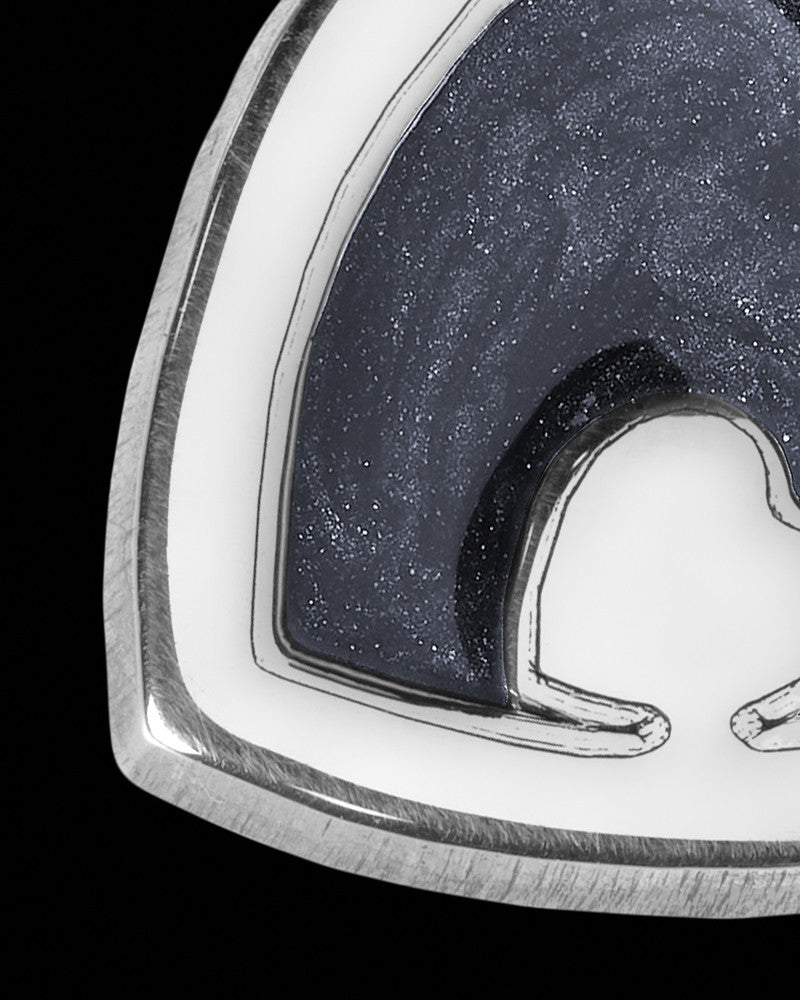 Solid 14K White Gold Heart Within with Graphite Ash Jewelry