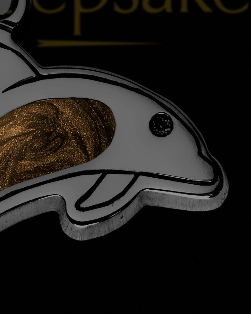 Dainty Dolphin Black Finish with Coffee Ash Jewelry