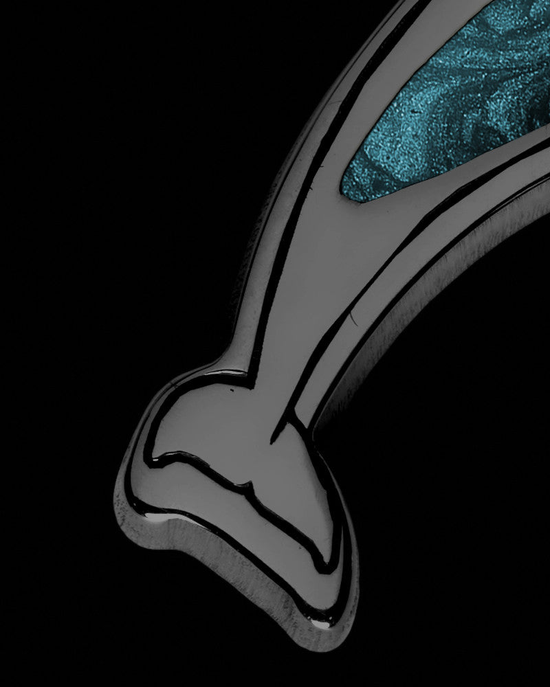 Dainty Dolphin Black Finish with Teal Ash Jewelry