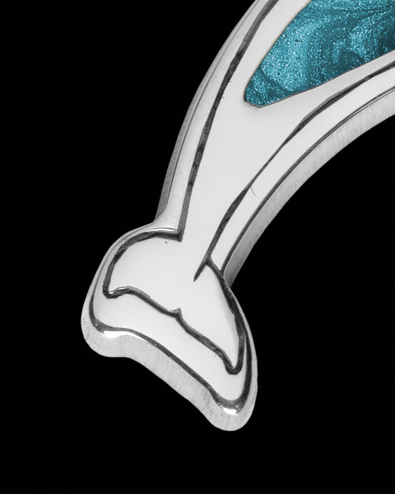 Dainty Dolphin Silver with Teal Ash Jewelry