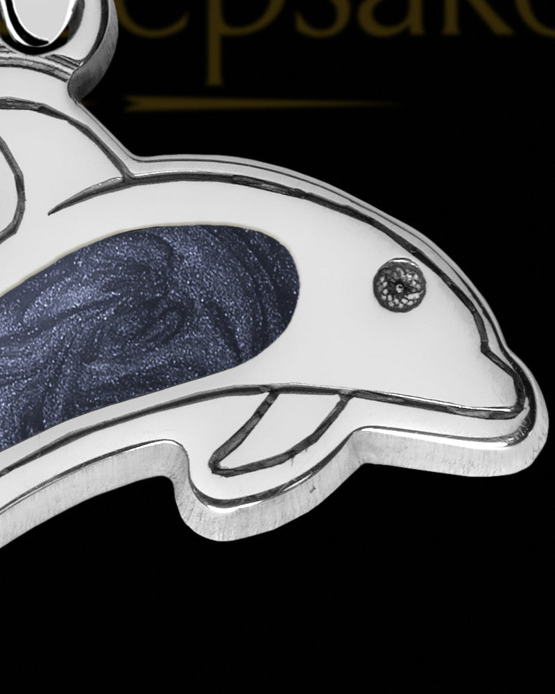 Dainty Dolphin Silver with Graphite Ash Jewelry