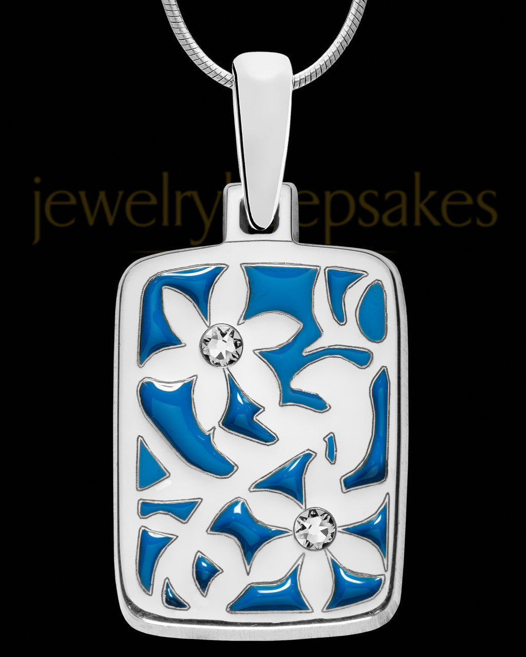 Solid 14K White Gold Ashland Rectangle Ash Jewelry