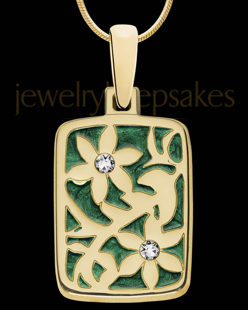 Solid 14K Gold Downy Rectangle Ash Jewelry