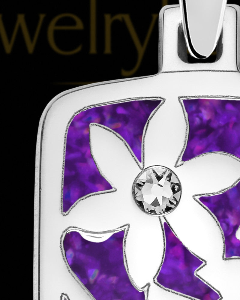 Solid 14K White Gold Abundance Rectangle Ash Jewelry