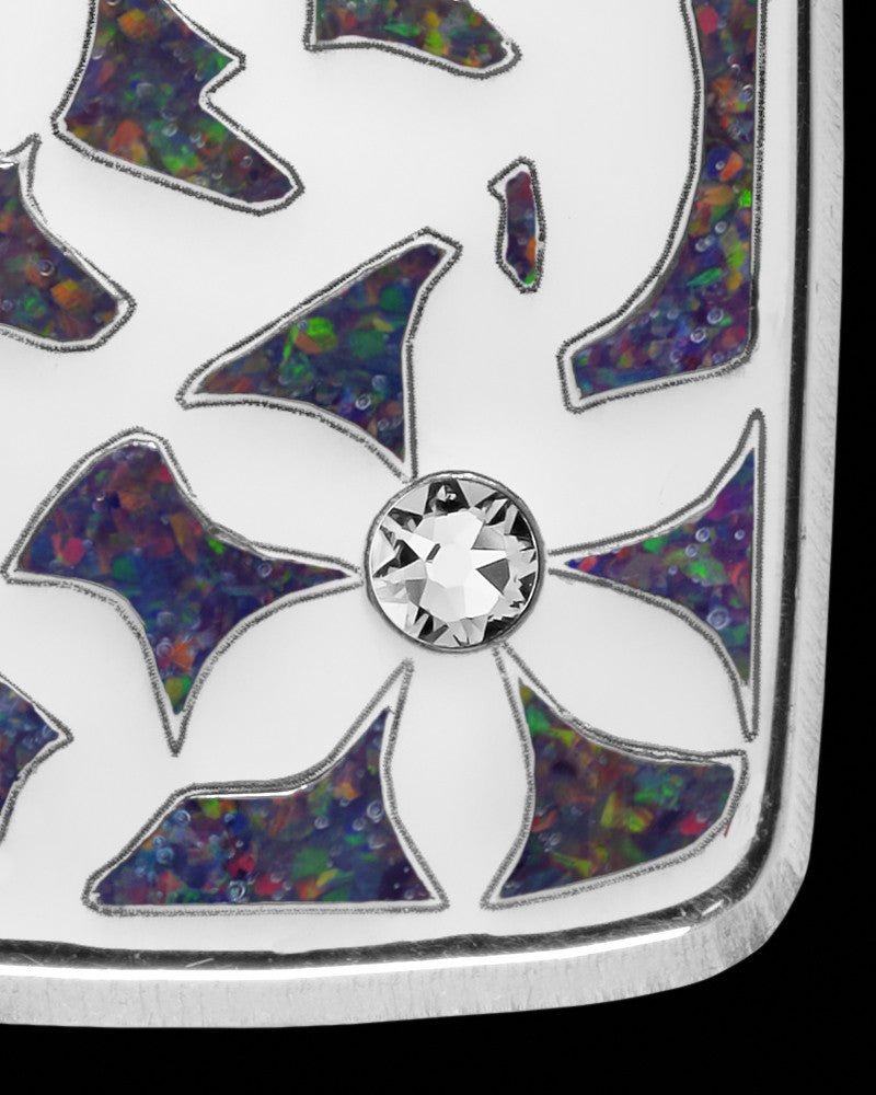 Solid 14K White Gold Shimmering Sands Rectangle Ash Jewelry