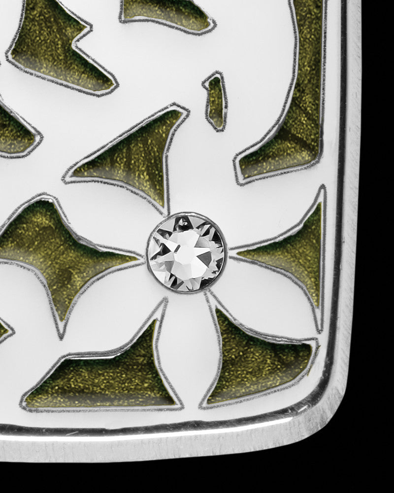 Solid 14K White Gold Juniper Rectangle Ash Jewelry