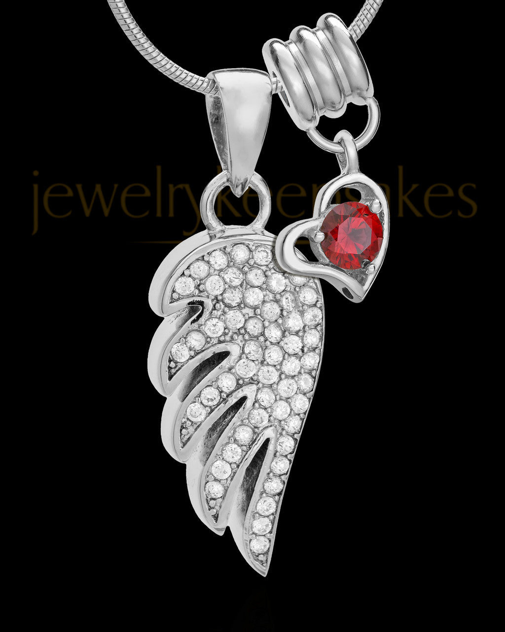 Sterling Silver January Soaring Spirit Cremation Urn Pendant