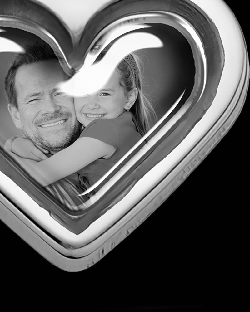 Sterling Silver Photo Delicate Heart Pendant