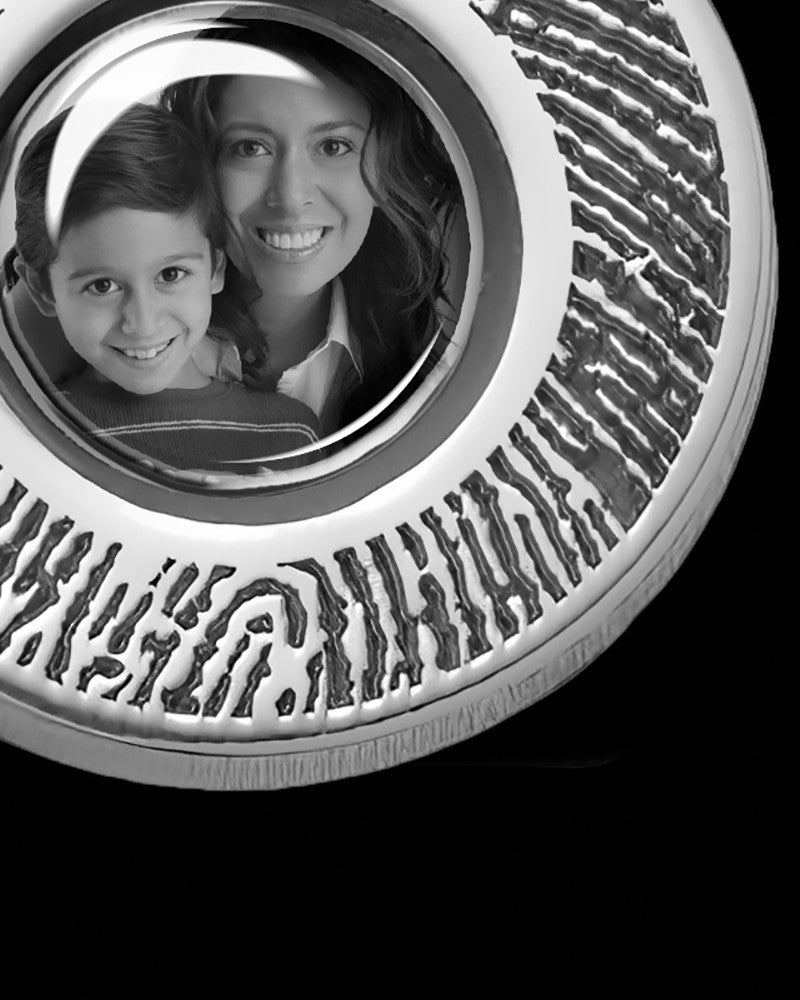 Sterling Silver Photo Round Thumbprint Pendant