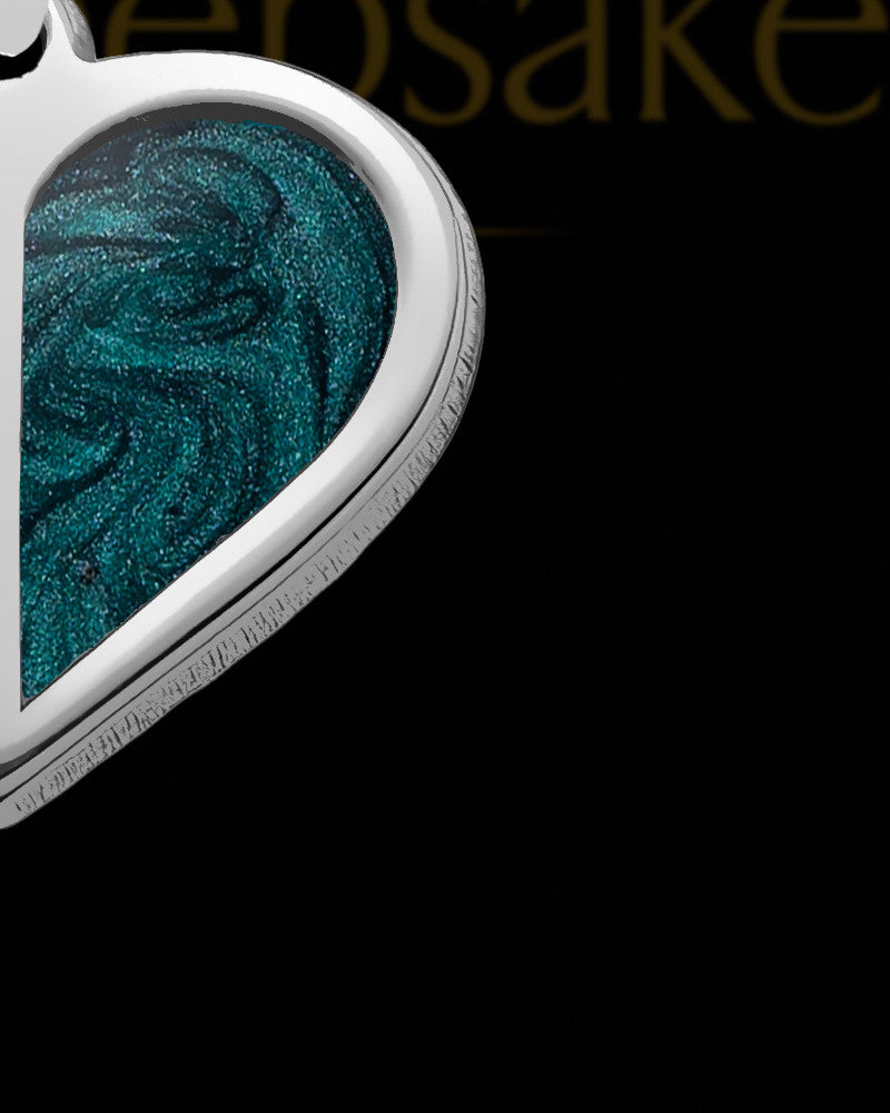 Sterling Silver Photo Split Heart with Borealis Ash Jewelry