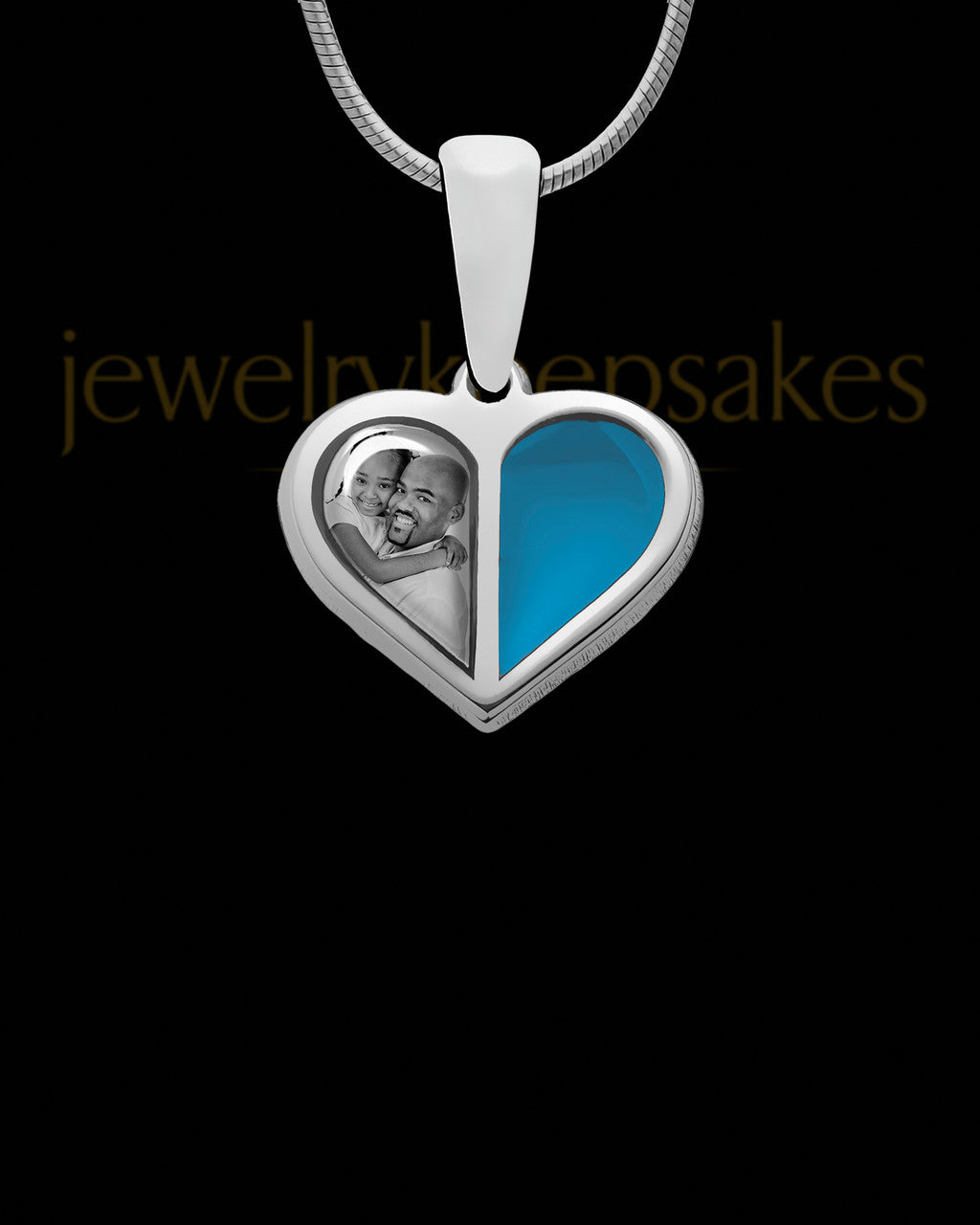 Sterling Silver Photo Split Heart with Beryl Ash Jewelry