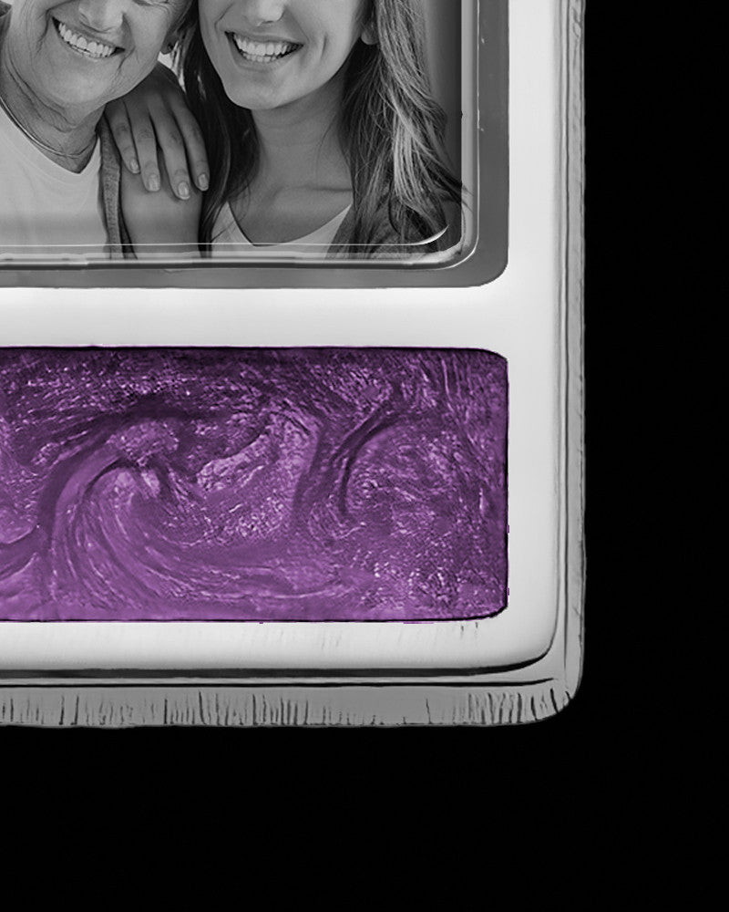 Sterling Silver Photo Rectangle with Cabernet Ash Jewelry