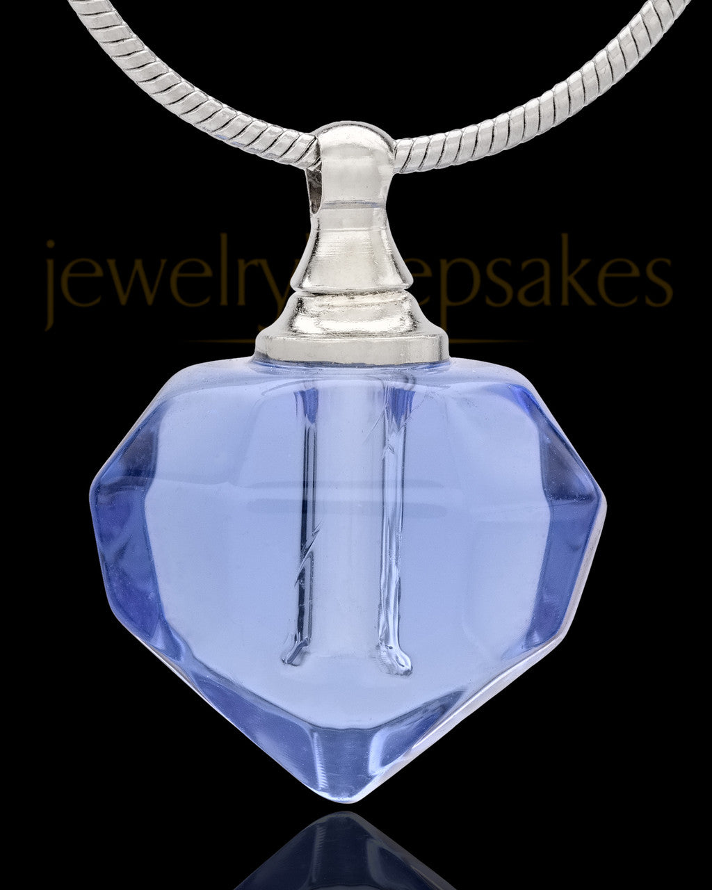 Urn Necklace Blue Tiny Tear Glass Locket