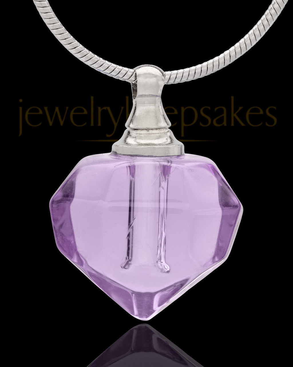 Urn Necklace Lavender Tiny Tear Glass Locket