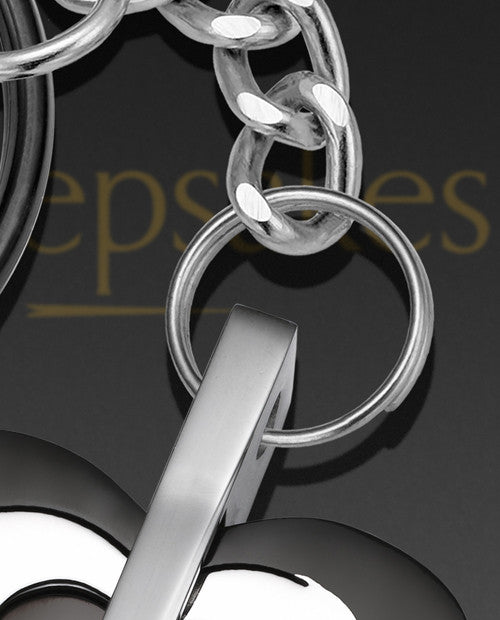 Black and Stainless Gracious Heart Memorial Keychain